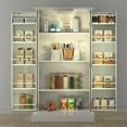 thumbnail image 1 of 50" LED Kitchen Pantry Cabinet White Storage Cabinet Food Pantry with Doors and Adjustable Shelves Freestanding Buffet Cupboards Sideboard for Kitchen Living Room and Dinning Room, 1 of 9