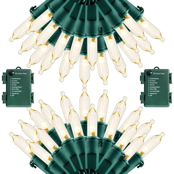 50 LED Warm White Christmas Light 2 pack