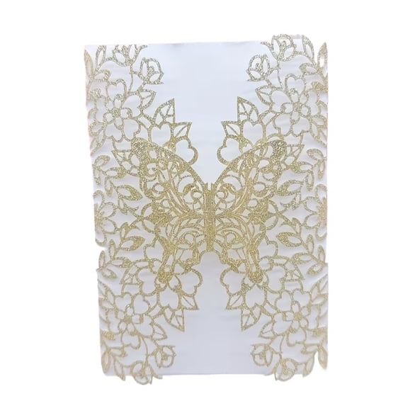 50 Laser Cut Butterfly Invitation Cards - Perfect for Weddings, Engagements, Birthdays, and Christenings