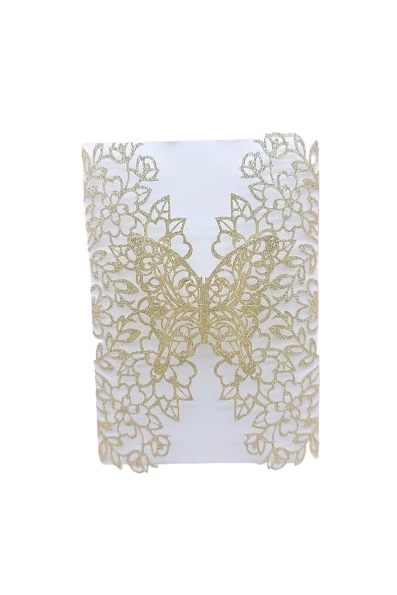 50 Laser Cut Butterfly Invitation Cards - Perfect for Weddings, Engagements, Birthdays, and Christenings