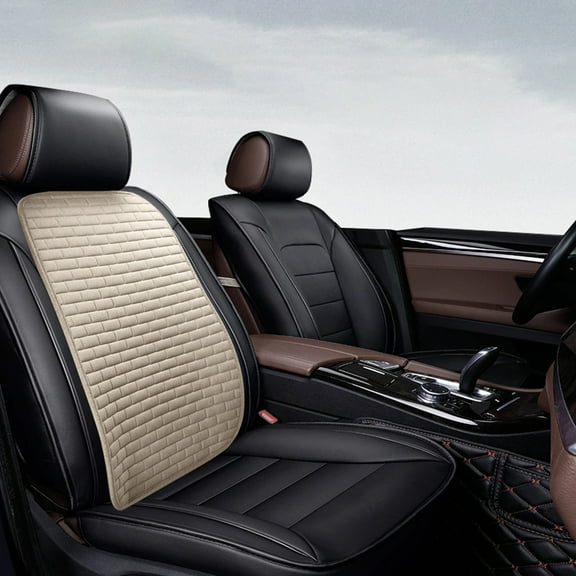 Up to 50% Off Lawor Car Linen Seat Cushion Summer Ventilated And Breathable Cool Pad Backrest Cushion Rear Seat Cover Three Piece Set All Season Universal Cushion Beige Backrest