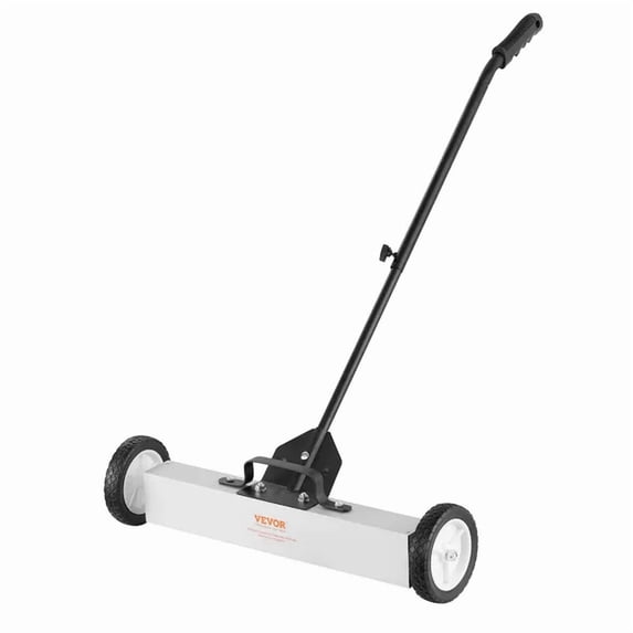 50 Lbs Rolling Magnetic Sweeper with Wheels 24 Inch Large Magnet Pickup Lawn Sweeper Telescoping Handle for Easy Workshop Garage Yard Cleanup