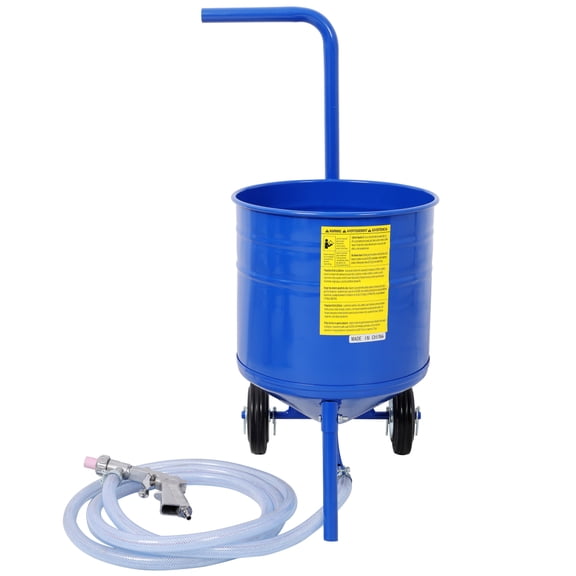 50 Lbs Siphon Feed Sandblaster Kit, Blue Portable Abrasive Blasting Machine with 9.8FT Hose, Cast Aluminum Blasting Gun,Used for Removes Paint, Surface Rust etc