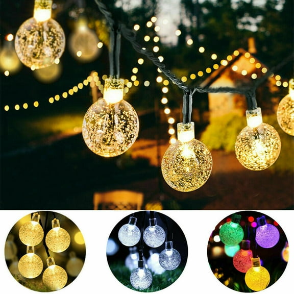 50 Led Solar String Lights Fairy Lights Outdoor Garden Yard Decorative Lights Waterproof, Cold White