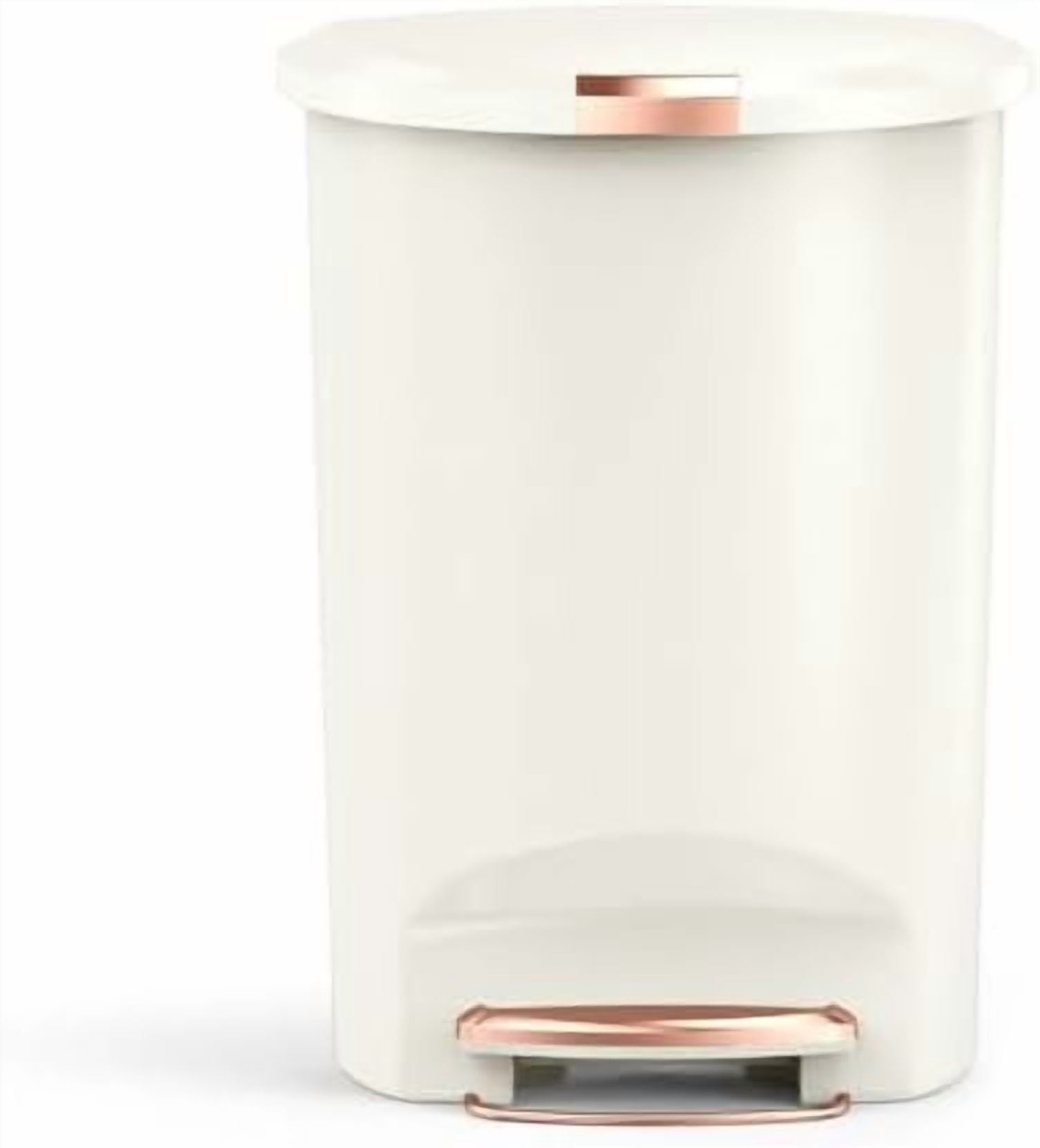 50 Liter / 13 Gallon Hybrid Semi-Round Kitchen Step Trash Can with ...