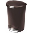 thumbnail image 1 of 50 Liter / 13 Gallon Semi-Round Kitchen Step Trash Can with Secure Slide Lock, Mocha Plastic, 1 of 6