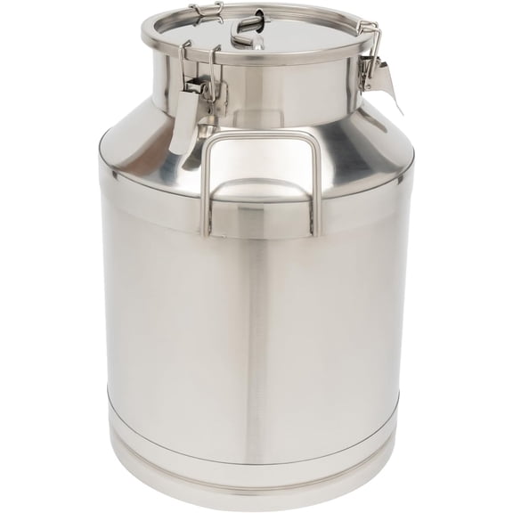 50 Liters Stainless Steel Milk Can, Large Capacity Milk Jug Milk Pail with Lids, Anti-Leak Liquid Kitchen Storage Container Stainless Steel Can for Oil, Ghee, Milk, Wine