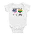 thumbnail image 1 of 50% Lithuanian + 50% American = 100+% Cute Baby Rompers Baby Bodysuit (White, 6-12 Months), 1 of 5