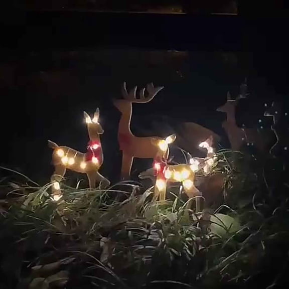 Up to 50% off Lksixu Christmas New Outdoor Decoration Luminous Deer Three Piece Set Gardening Decoration Ornaments Outdoor Christmas Decorations Christmas Gifts