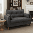 thumbnail image 1 of 50" Loveseat Couch with Tufted Design | Space-Saving Love Seat Sofa for Small Spaces, Bedroom, and Apartment | Dark Grey, 1 of 7