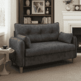 thumbnail image 1 of 50" Loveseat Couch with Tufted Design, Space-Saving Love Seat Sofa for Small Spaces Living Room Bedroom Home and Apartment, Dark Grey, 1 of 8