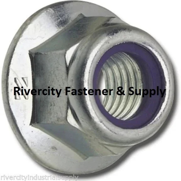 (50) M6-1.0 Metric Hex Flange Stop Lock Nut Nylon Insert Din 6926 6Mm M6X1.0 Zn