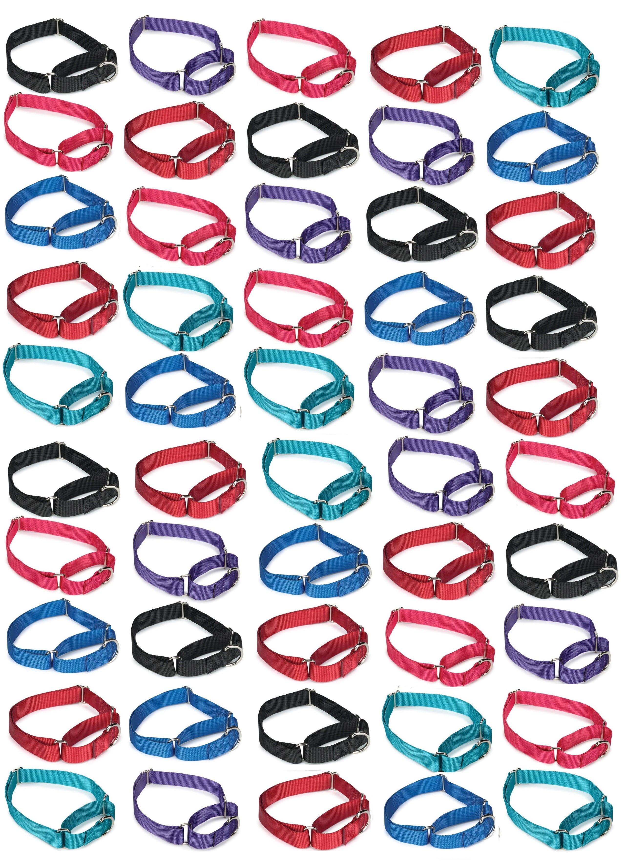 50 Martingale Dog Collar Bulk Packs Shelter Rescue Vet Assorted Colors Pick Size (Large - 18 to 26 inch)