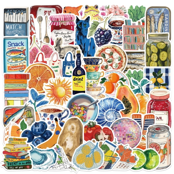 50 Mediterranean Aesthetic Decals Reusable Waterproof Stickers for Customizing Backpacks Bottles Tools