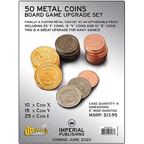 50 Metal Coin Board Game Upgrade Set Imperial Publishing