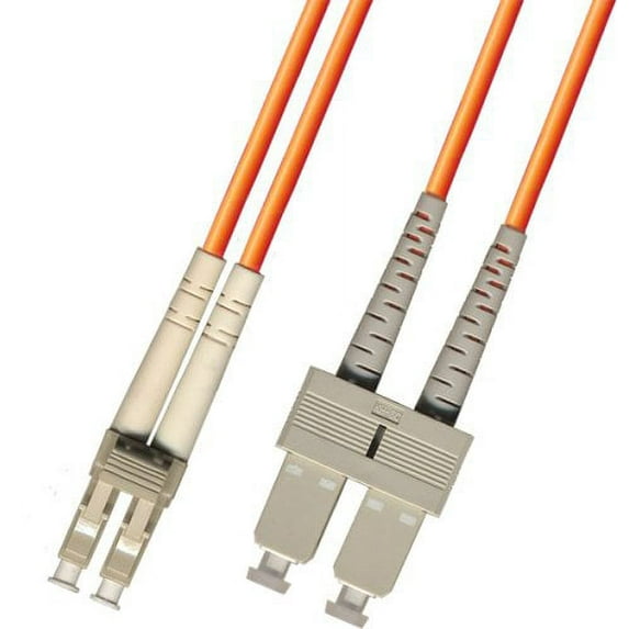 50 Meter Multimode Duplex Fiber Optic Cable (62.5/125) - LC to SC - Orange