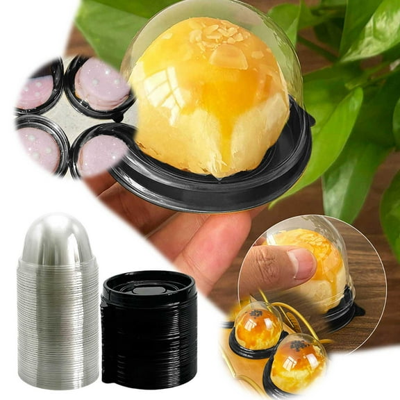 50 Mini Cake Boxes With Dome Lids Individual Plastic Cupcake Containers For Mini Cakes And Baked Party Cake Mould Easy To Use