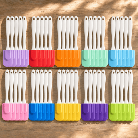 50 Mini Silicone Spatulas Bulk 7 Inch Small Heat Resistant Flexible Scrapers