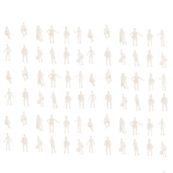 50 Mini White People Figures - Lifelike Scale Models