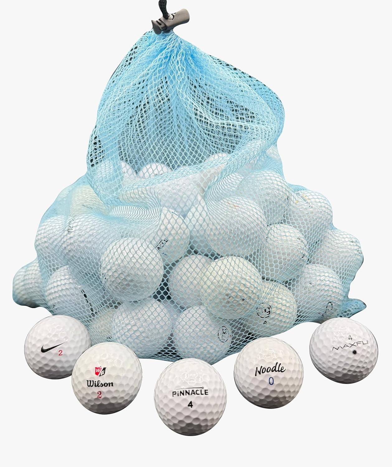 50 Mint Store Line Assorted Value Golf Balls in Mesh Bag, 5A/4A, White