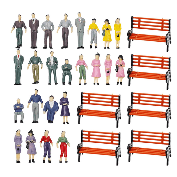 50 Models and 6 Benches Of Figures Passengers Sitting and Standing O ...
