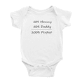 thumbnail image 1 of 50% Mommy + 50% Daddy = *100*% Perfect Funny Baby Clothing Bodysuits Boy Girl Unisex, 1 of 5