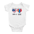 thumbnail image 1 of 50% Mongolian + 50% American = 100+% Cute Baby Jumpsuits (White, 6-12 Months), 1 of 5