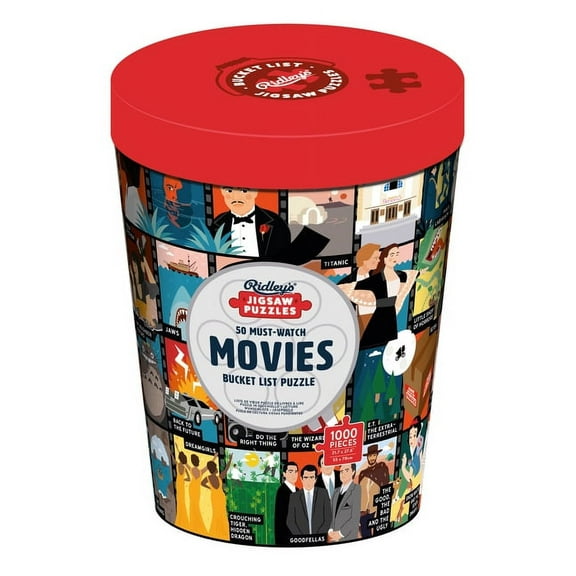 50 Must-Watch Movies Bucket List 1000-Piece Puzzle (Jigsaw)