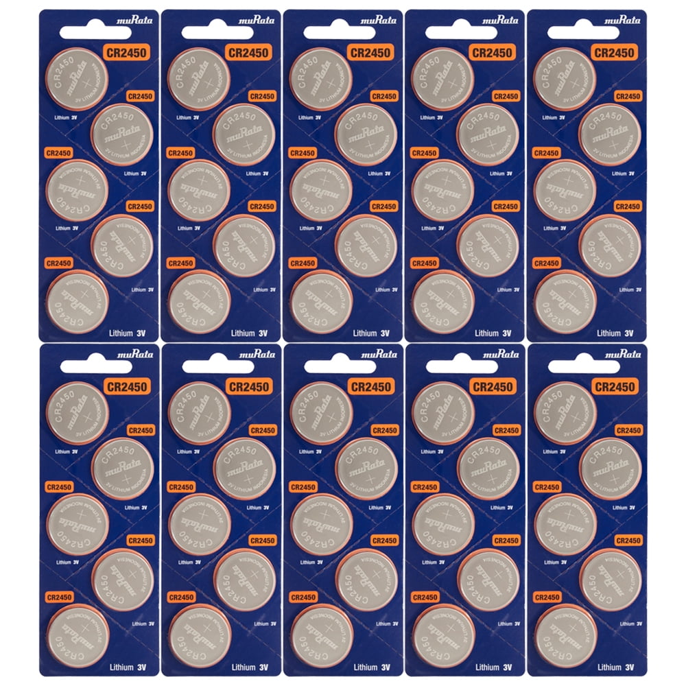 50 NEW MURATA CR2450 3V Lithium Coin Battery Expire 2027 FRESHLY NEW