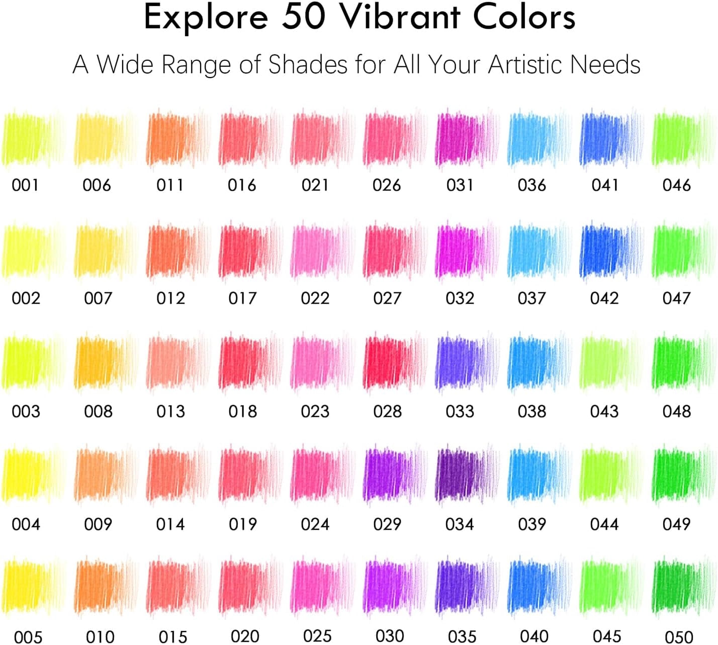 50 Neon Colored Pencils for Adult Coloring Books, Fluorescent colored Professional Drawing pencils Set Art Supplies Kit for Adults Beginners Artists, Soft Core