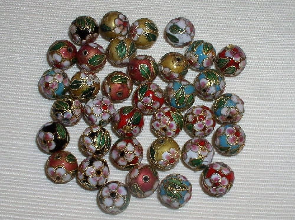 50 New 14mm Mixed Handmade Cloisonne Beads