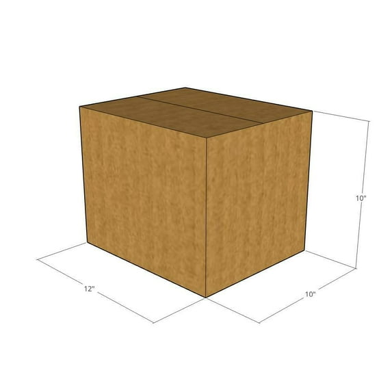12x10x10 Kraft Brown Corrugated Shipping Boxes, 32 ECT Single-Wall, Qty 50
