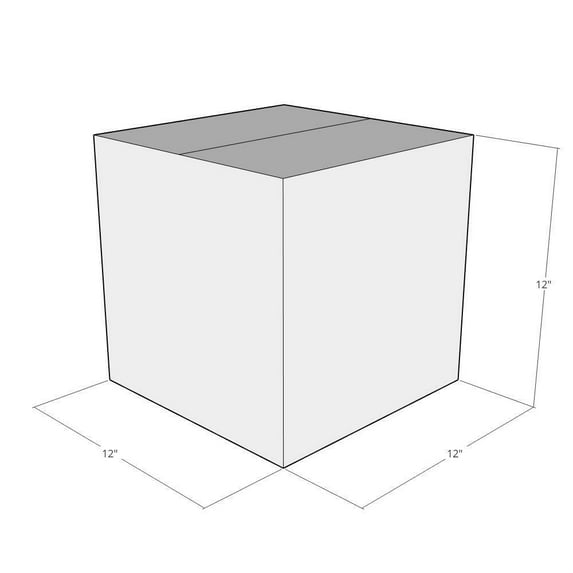 12x12x12 White Corrugated Shipping Boxes, 90 ECT Triple-Wall, Qty 50