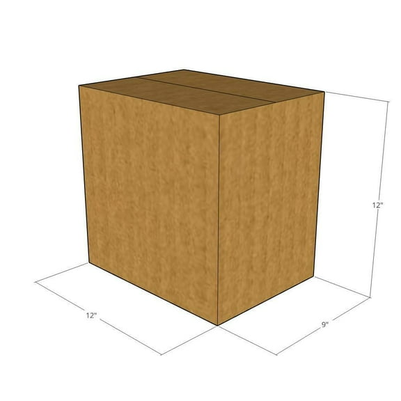 12x9x12 Kraft Brown Corrugated Shipping Boxes, 32 ECT Single-Wall, Qty 50