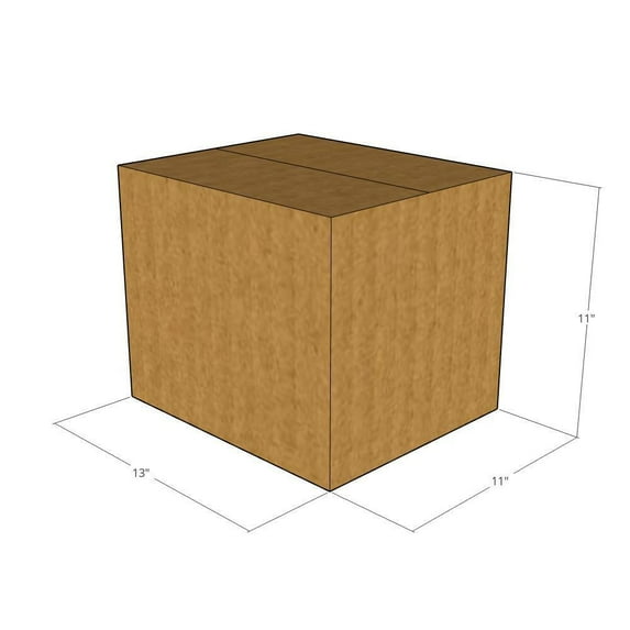 13x11x11 Kraft Brown Corrugated Shipping Boxes, 32 ECT Single-Wall, Qty 50