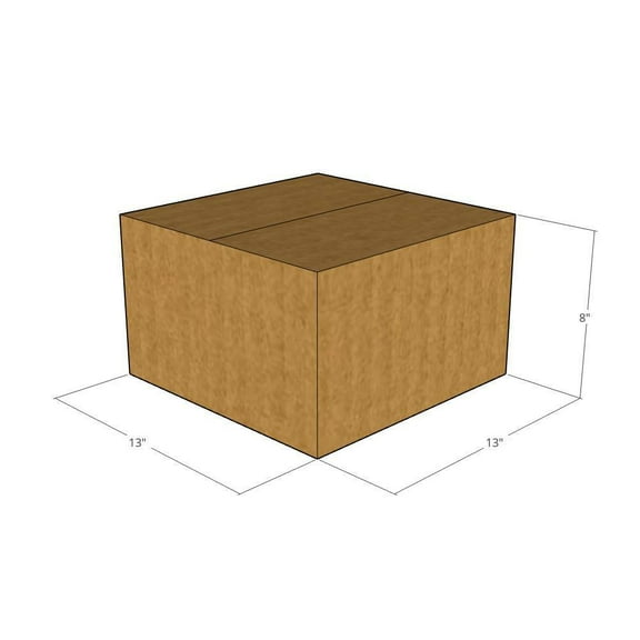 13x13x8 Kraft Brown Corrugated Shipping Boxes, 32 ECT Single-Wall, Qty 50