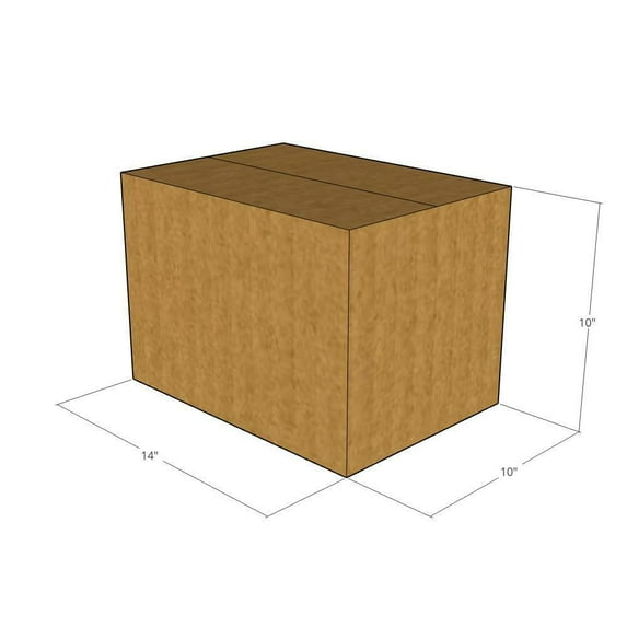14x10x10 Kraft Brown Corrugated Shipping Boxes, 32 ECT Single-Wall, Qty 50