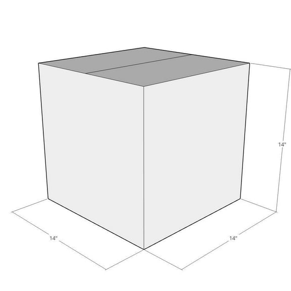 14x14x14 White Corrugated Shipping Boxes, 90 ECT Triple-Wall, Qty 50