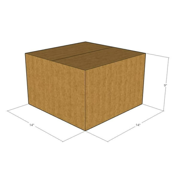 14x14x9 Kraft Brown Corrugated Shipping Boxes, 32 ECT Single-Wall, Qty 50