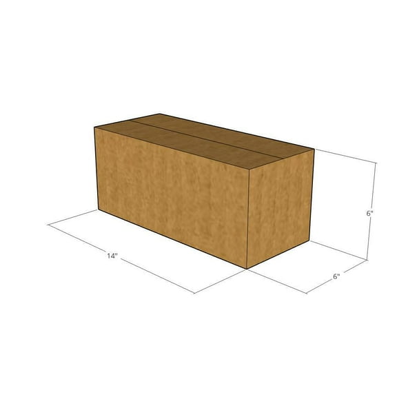 14x6x6 Kraft Brown Corrugated Shipping Boxes, 32 ECT Single-Wall, Qty 50