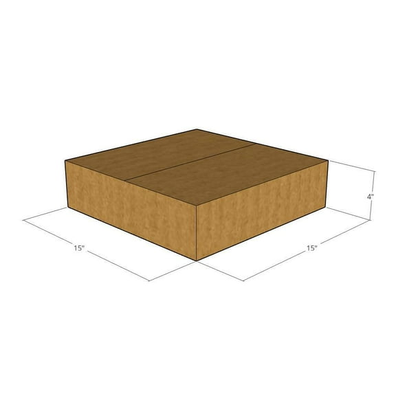15x15x4 Kraft Brown Corrugated Shipping Boxes, 32 ECT Single-Wall, Qty 50