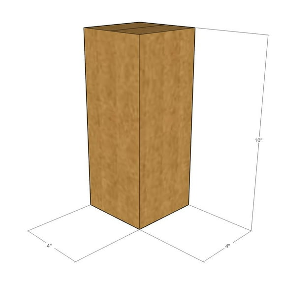 4x4x10 Kraft Brown Corrugated Shipping Boxes, 32 ECT Single-Wall, Qty 50