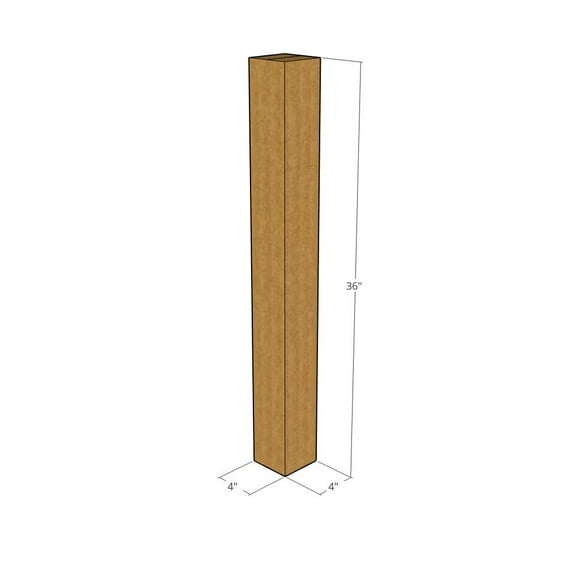 4x4x36 Kraft Brown Corrugated Shipping Boxes, 32 ECT Single-Wall, Qty 50