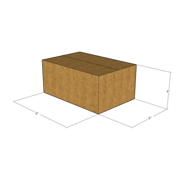 9x6x4 Kraft Brown Corrugated Shipping Boxes, 32 ECT Single-Wall, Qty 50