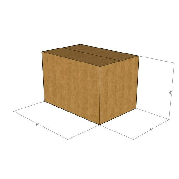 9x6x6 Kraft Brown Corrugated Shipping Boxes, 32 ECT Single-Wall, Qty 50