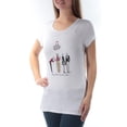 thumbnail image 1 of $50 New Womens 0586 INC White Casual printed Short Sleeve Top S B+B, 1 of 3