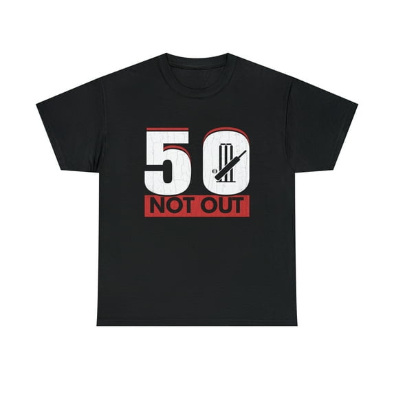 50 Not Out Funny Cricket Player Coach Sports Graphic T-Shirt