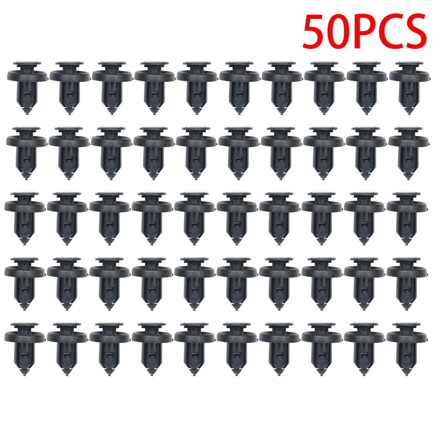 100 Clips De Sujeción Tipo Push Para Honda/Acura - Referencia 91505-TM8-003 (Negro, Nylon)