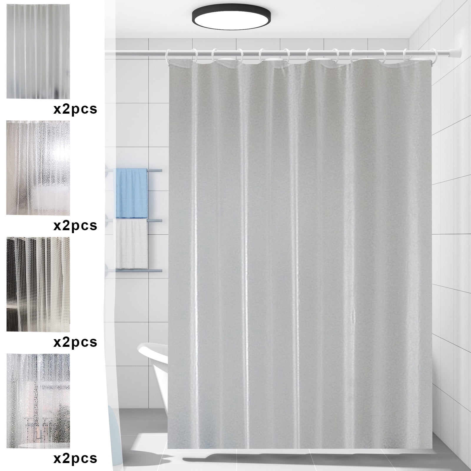 Translucent Shower Up to 50% OFF, 2PCS Shower Curtain Set, Translucent Bathroom Curtain ...