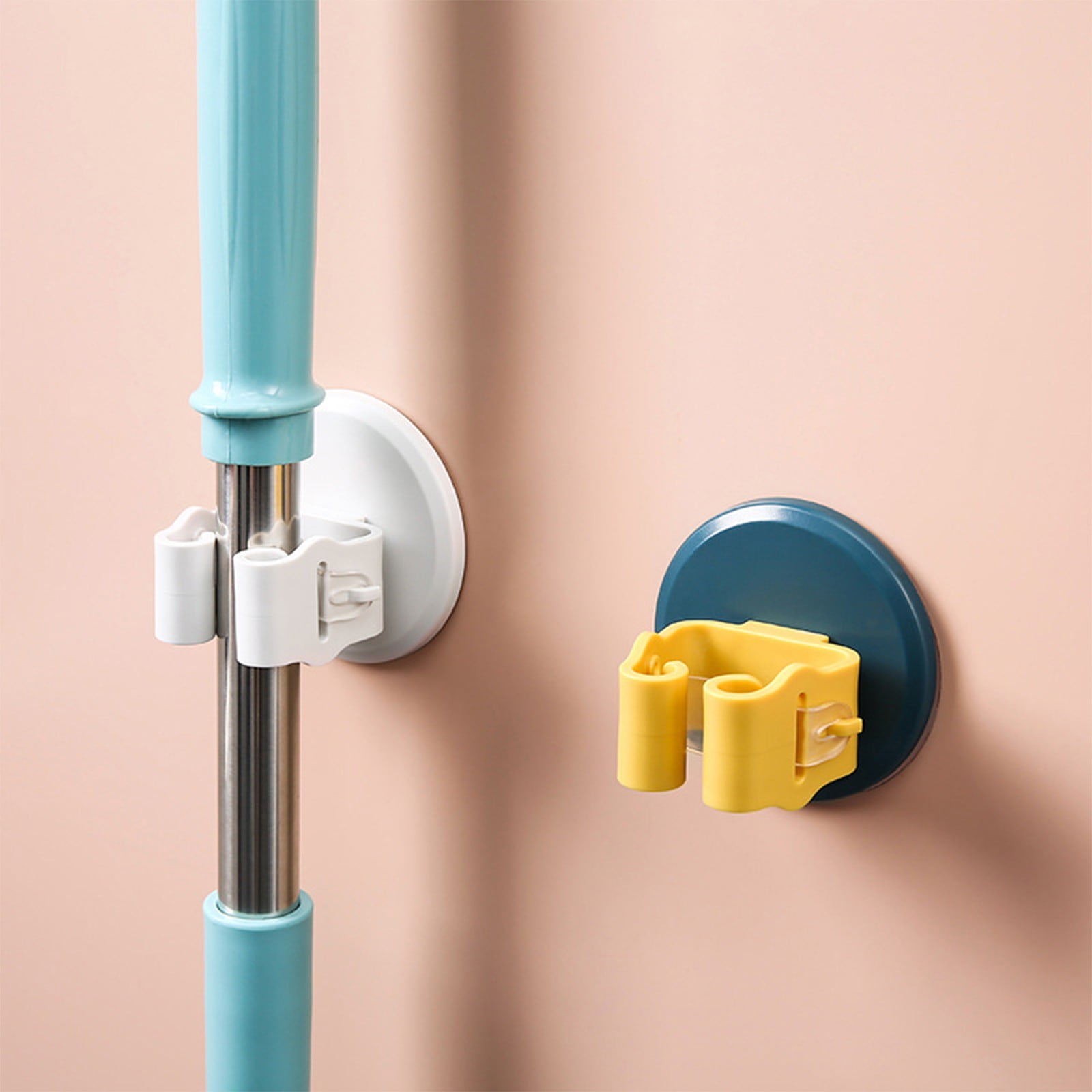 Up to 50% OFF, Wall Mounted Broom Rack, Bathroom Brush Hanger, No-Punch Clip for Cleaning Tools ...
